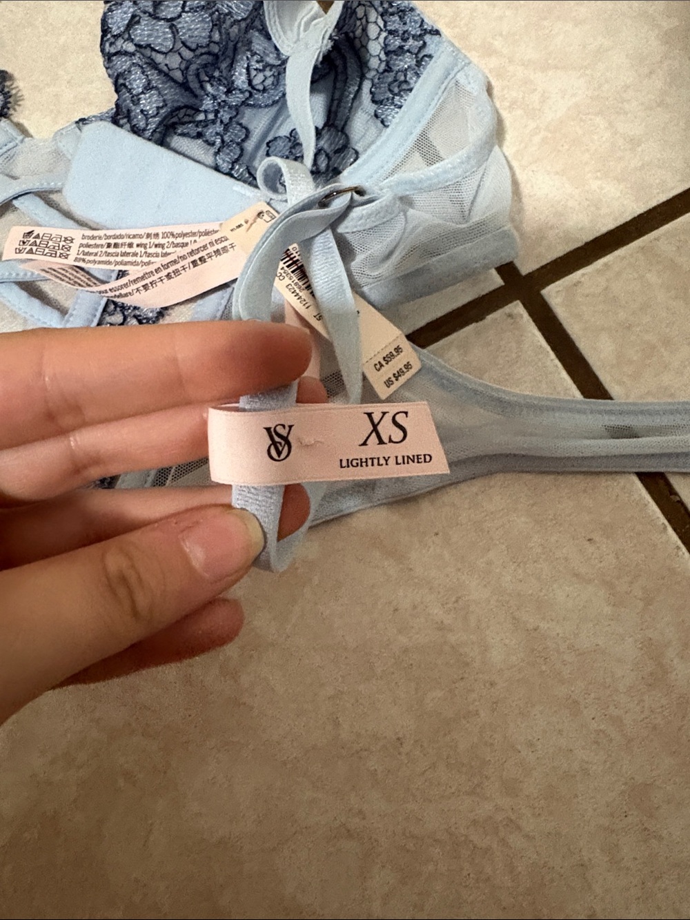 Victoria's Secret Light Blue Lace & Mesh Bodysuit - Picture 3 of 4